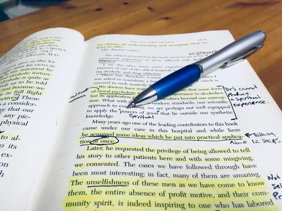 Annotated book - going back to school while in recovery